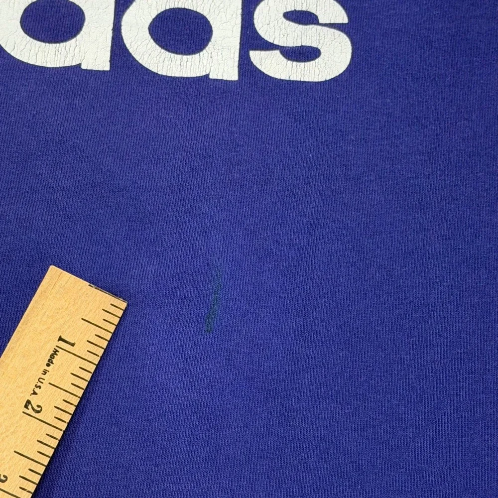 Adidas Vintage 90s Graphic T-Shirt Purple Made in USA Mens Medium Logo T Sporty